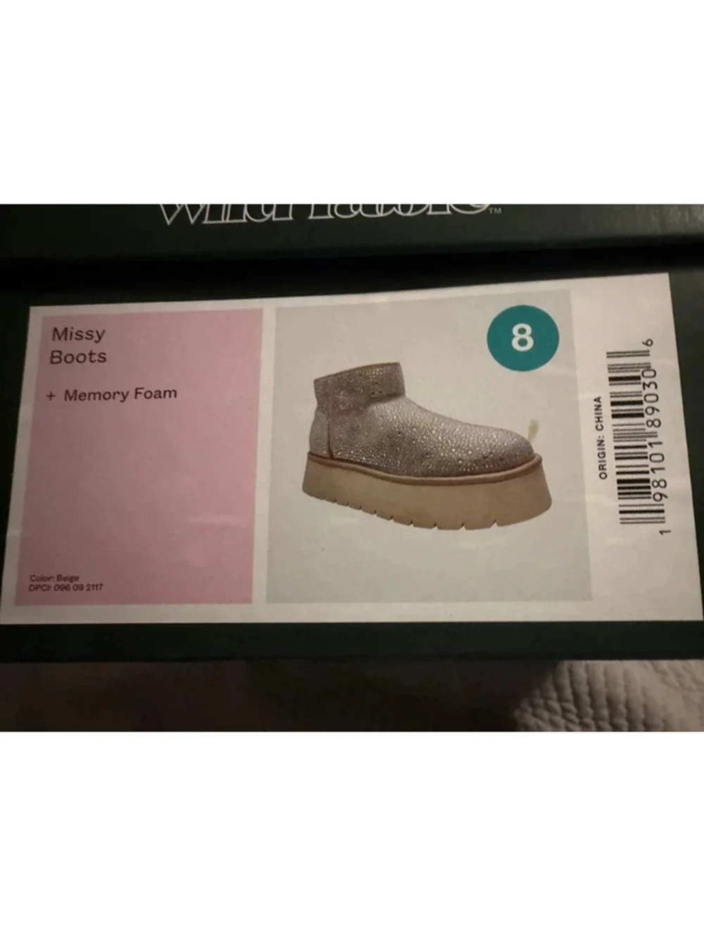Wild Fable Missy Beige Memory Foam Platform Boots Size 8